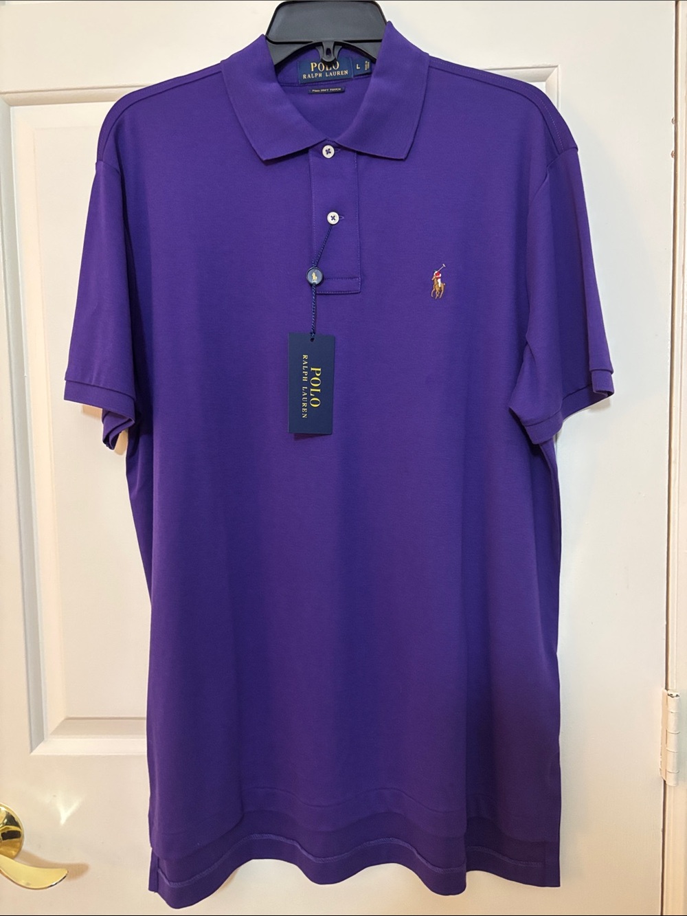 Ralph Lauren Men's Polo Shirt in Deep Purple with Gold Pony